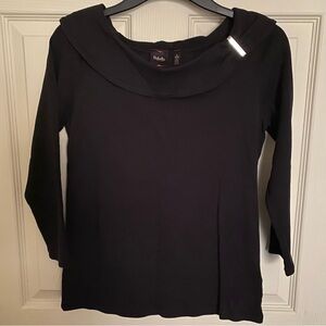 Rafaella Black Long Sleeve Top